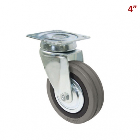 RUEDA GRIS CON BASE  4"