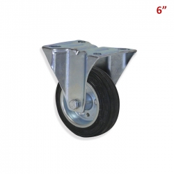 RUEDA NEGRA CON BASE FIJA 6"
