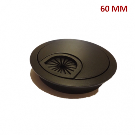 PASACABLE METALICO 60 MM REDONDO NEGRO
