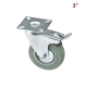 RUEDA GRIS CON BASE CON FRENO 3"