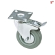 RUEDA GRIS CON BASE CON FRENO 5"