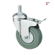 RUEDA GRIS CON HILO CON FRENO 5"