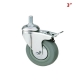 RUEDA GRIS CON HILO CON FRENO 3"
