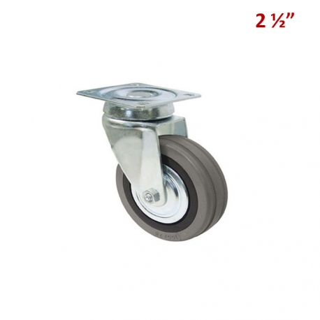 RUEDA GRIS CON BASE  2 1/2"