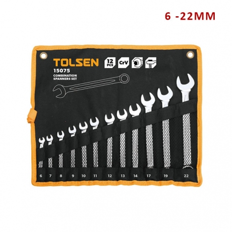 LLAVE PUNTA CORONA TOLSEN JUEGO 6-22 MM 12 PZAS 15075