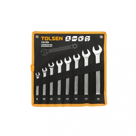 LLAVE PUNTA CORONA TOLSEN JGO 8-19 MM 08 PZAS 15159