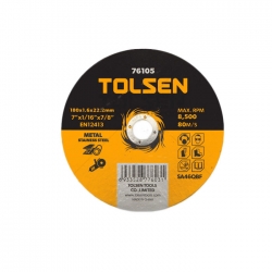 DISCO CORTE AC INOX TOLSEN 180 MM 76105